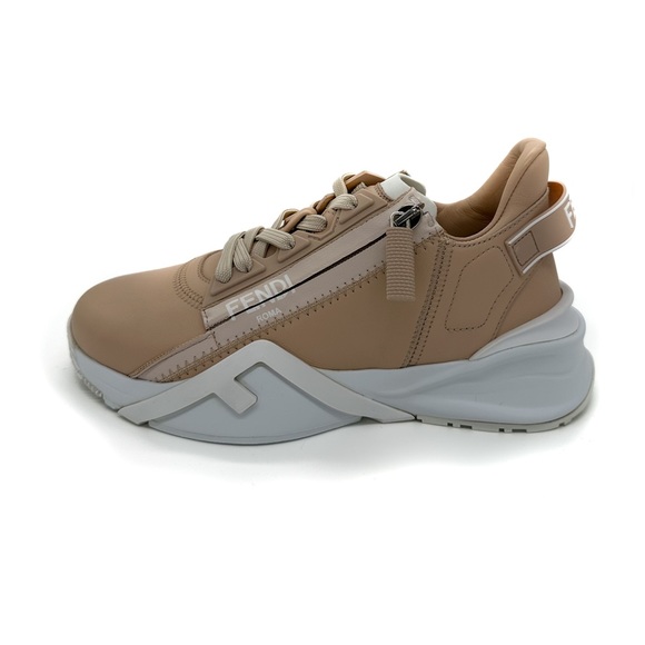 FENDI Flow Sneakers Beige leather low-tops - Picture 2 of 7